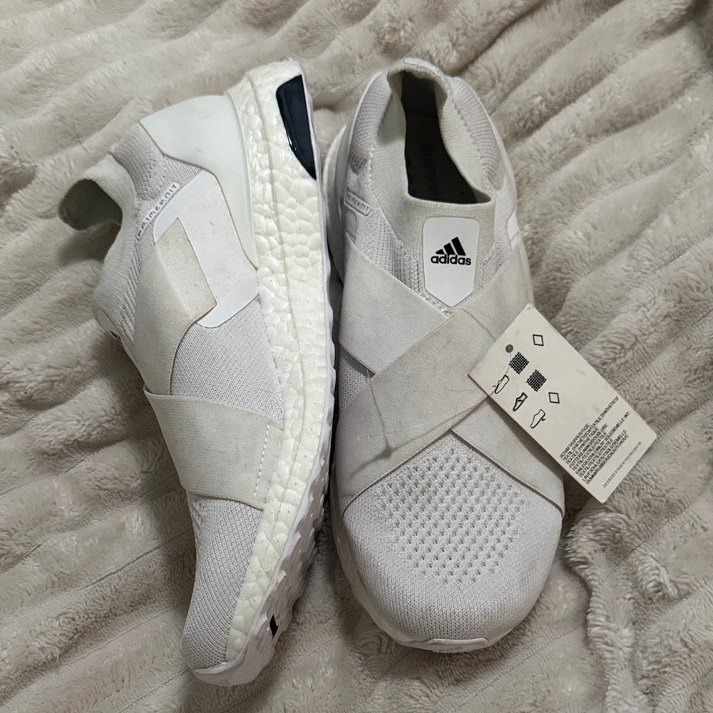 Adidas Cream Cross-Strap Sneakers